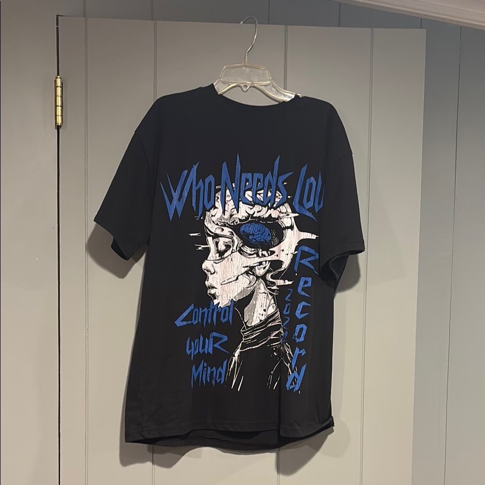 Black and Blue Artistic Graphic Short Sleeve Tee